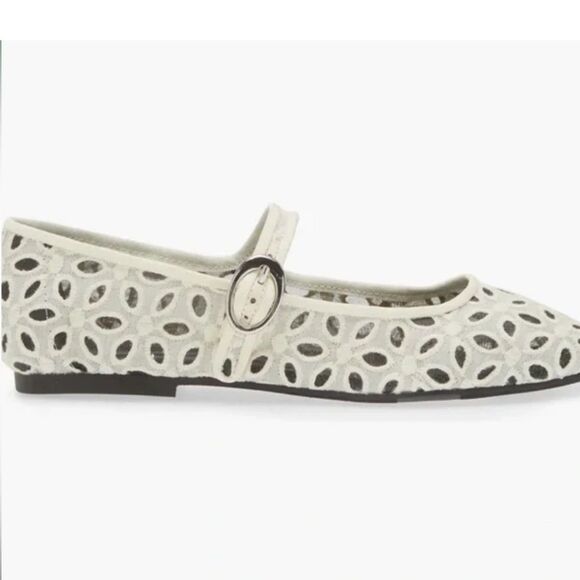 Acinda White and Black Floral Mary Jane Flats - Picture 11 of 16